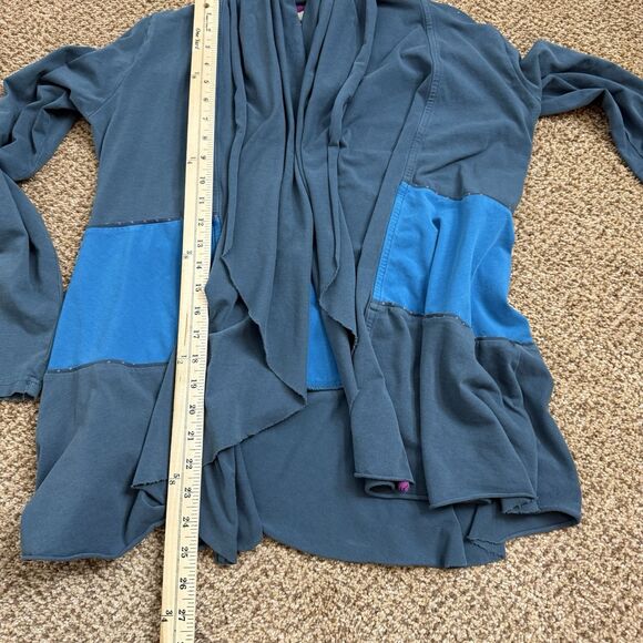 Matilda Jane Cardigan Women Size M Blue Colorblock Open Front Stretch - Picture 15 of 15